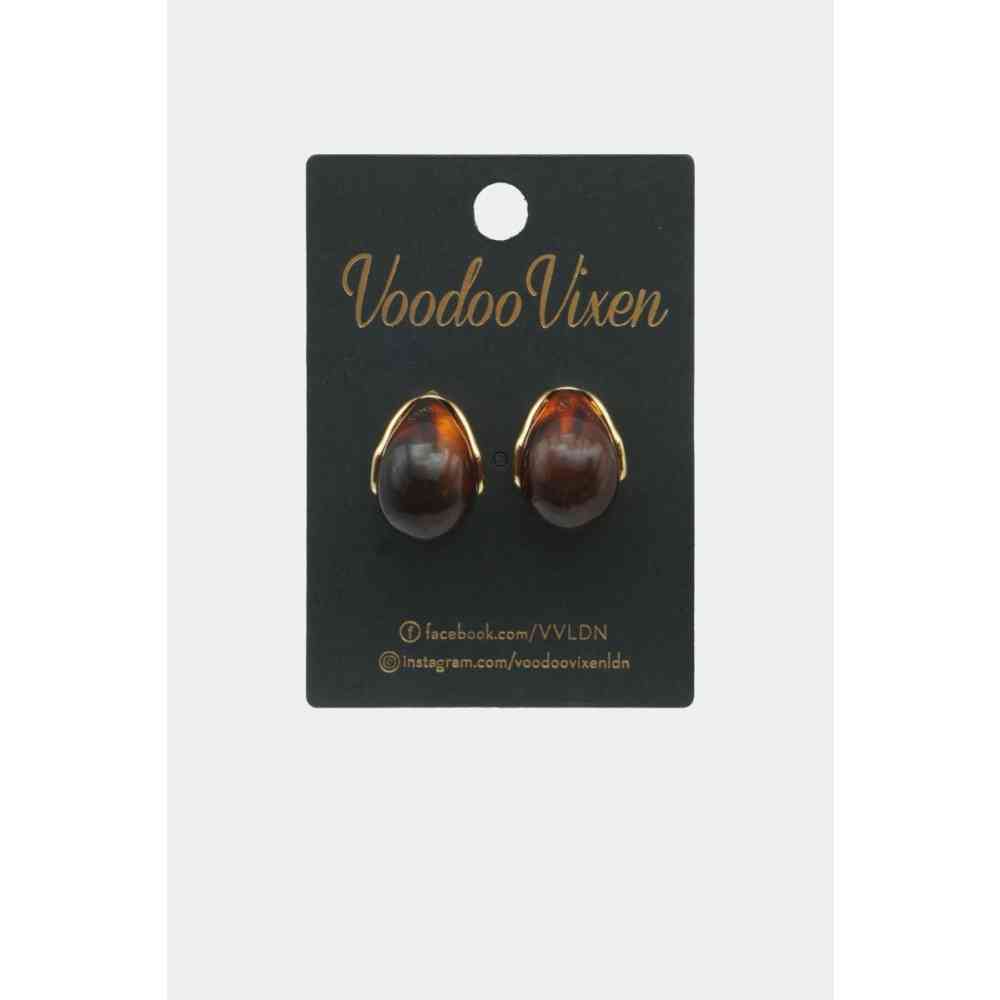 Voodoo Vixen - Resin Teardrop Ohrringe - Braun